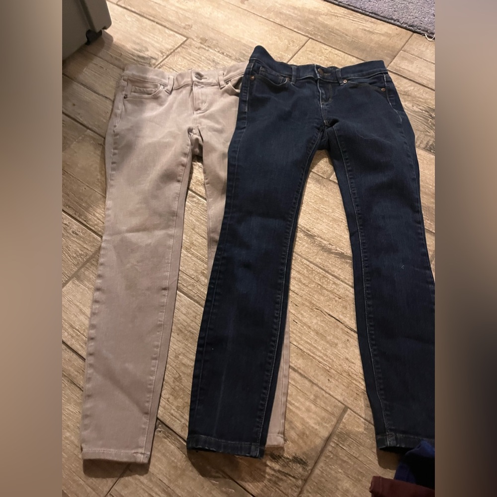 grey and denim loft woman’s jeans
